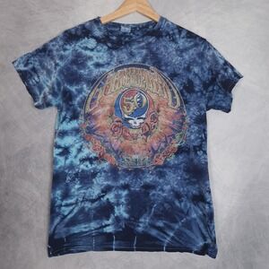 Grateful Dead Shirt Mens Small Blue Tie Dye 50th Roses Skull Mike Dubois